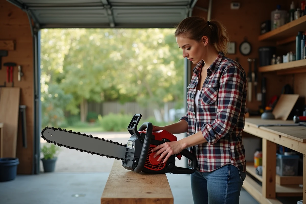 Femme vérifiant le niveau d