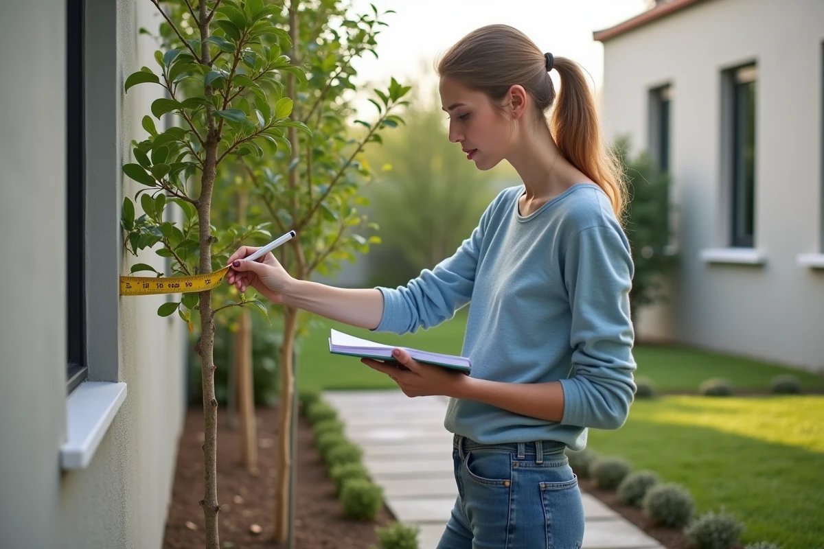 Jeune femme mesurant l
